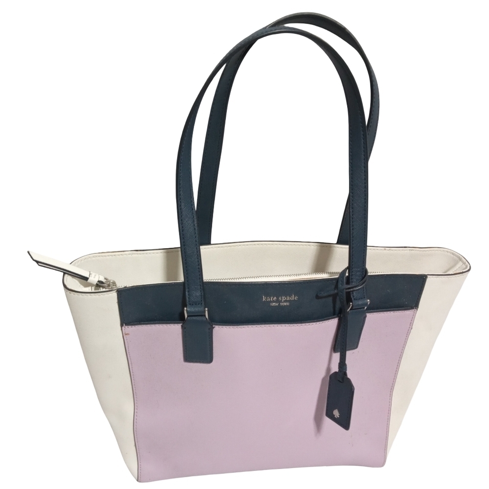 kate spade Cameron Street Havana Tri-Color Tote Bag - Cream, Lavender, and Blue